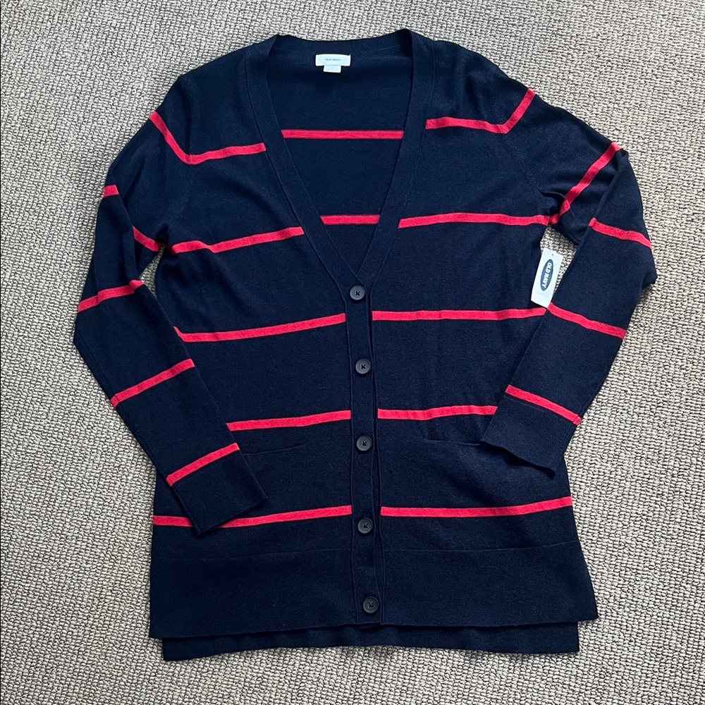 🆕Old Navy Women's Navy and Red Cardigan